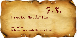 Frecko Natália névjegykártya